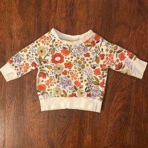 ☀️5/25☀️ Honest Company 100% Organic Cotton Floral Sweatshirt Size 0-3 M